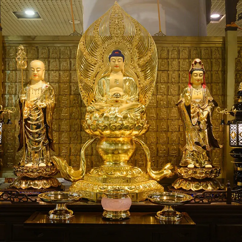 Statue de Bouddha en cuivre pur plaqué or de Taiwan de 128 cm
