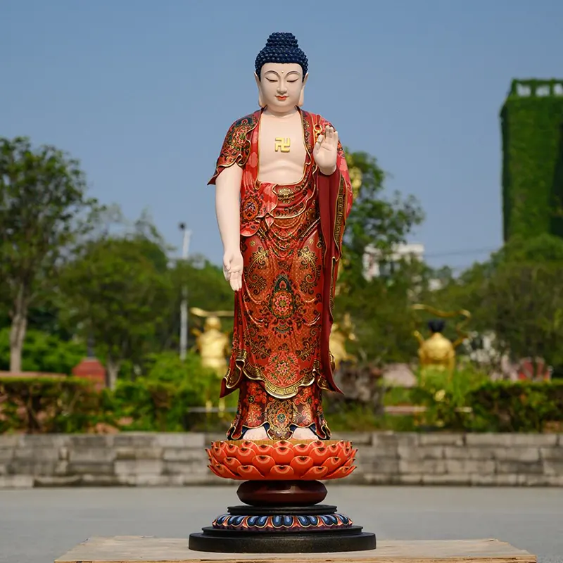 Statue de Bouddha Amitabha dorée en cuivre pur de 130 cm