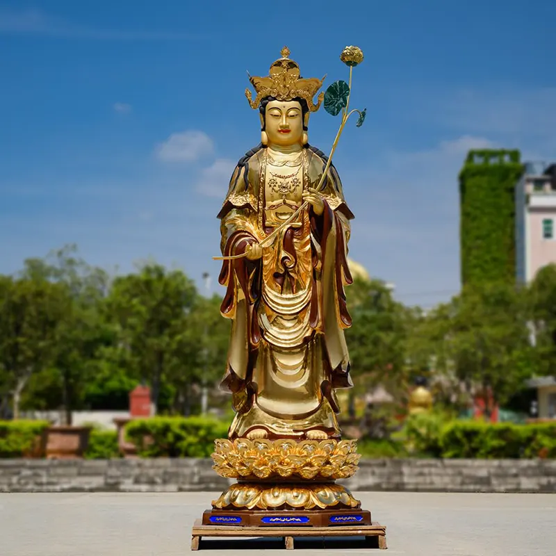 Statue debout des trois Saints occidentaux dorés en cuivre pur de 180CM