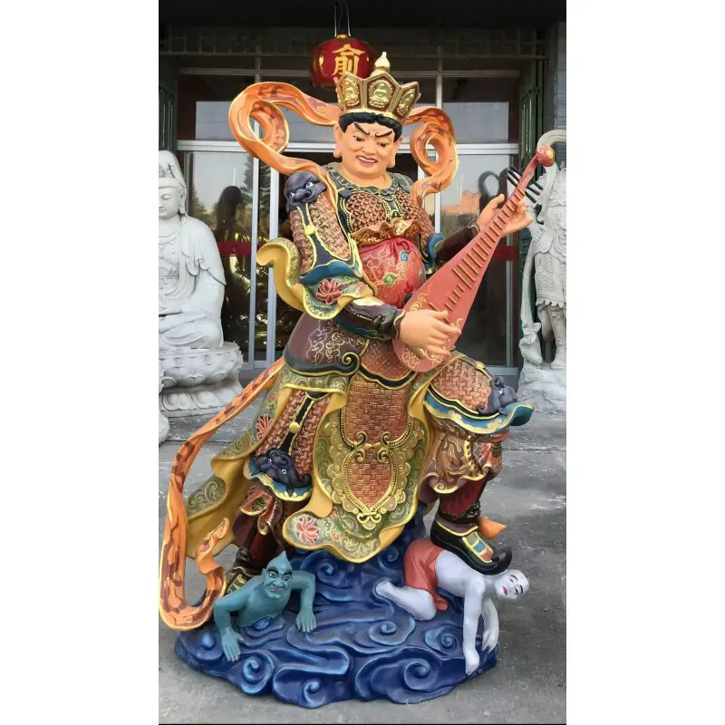 Statue de Bouddha des quatre rois célestes en cuivre pur de 220 cm