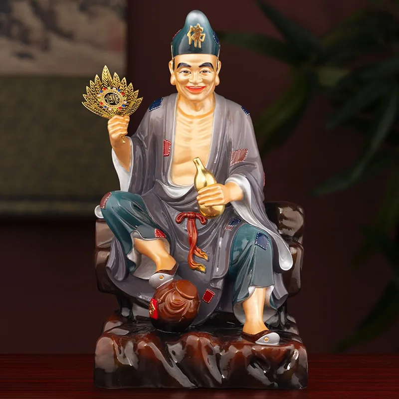 Éventail de gourde à vin en bronze d'élite Dragon Arhat Ji Gong