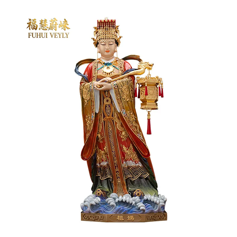 Statue de Mazu en bronze coulé