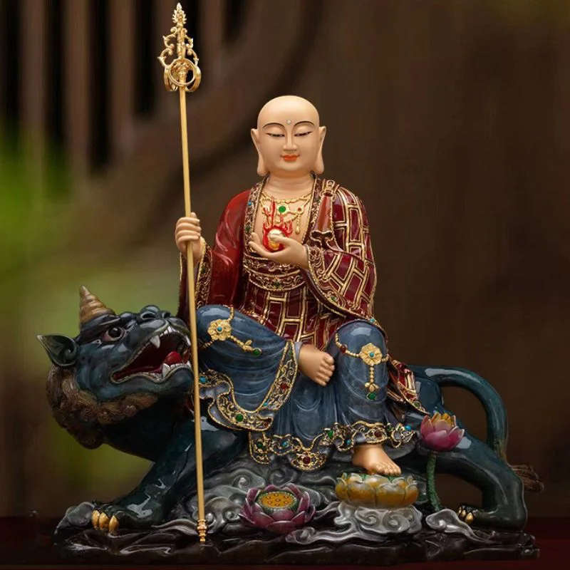 Statue de la bête mythique Ksitigarbha en laiton de qualité supérieure