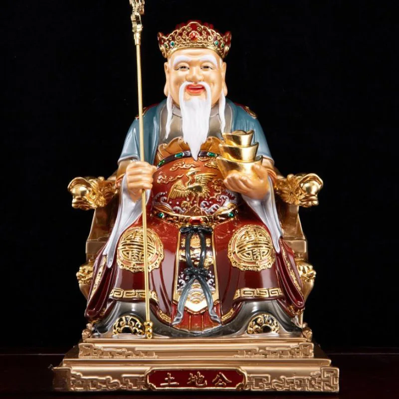 Statue Fude Zhengshen du bâton impérial en laiton raffiné