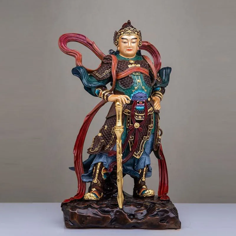 Statue de Bodhisattva Skanda debout en bronze
